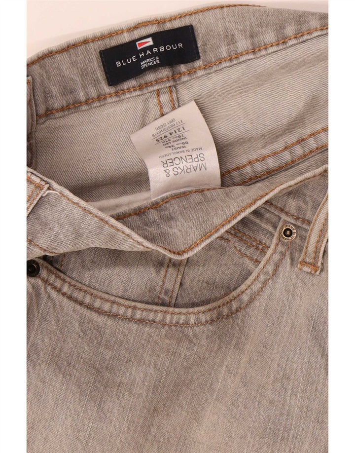 Marks & Spencer Mens Blue Harbour Straight Jeans W34 L31 Grey Cotton