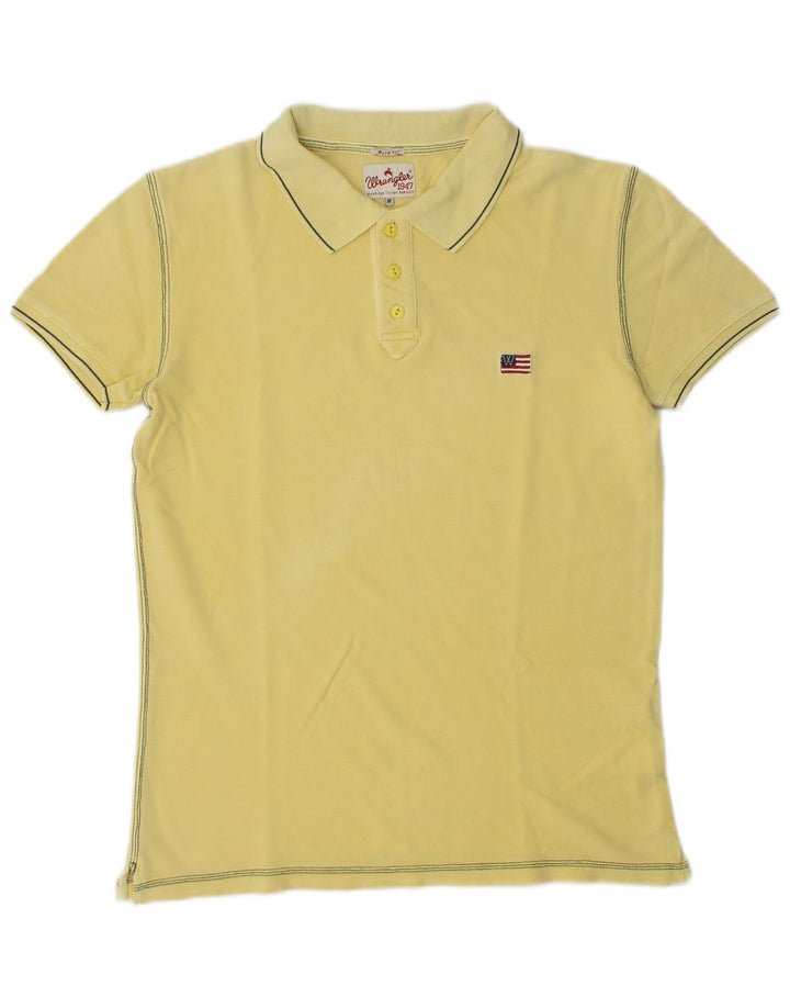 Wrangler Mens Slim Fit Polo Shirt Medium Yellow Cotton