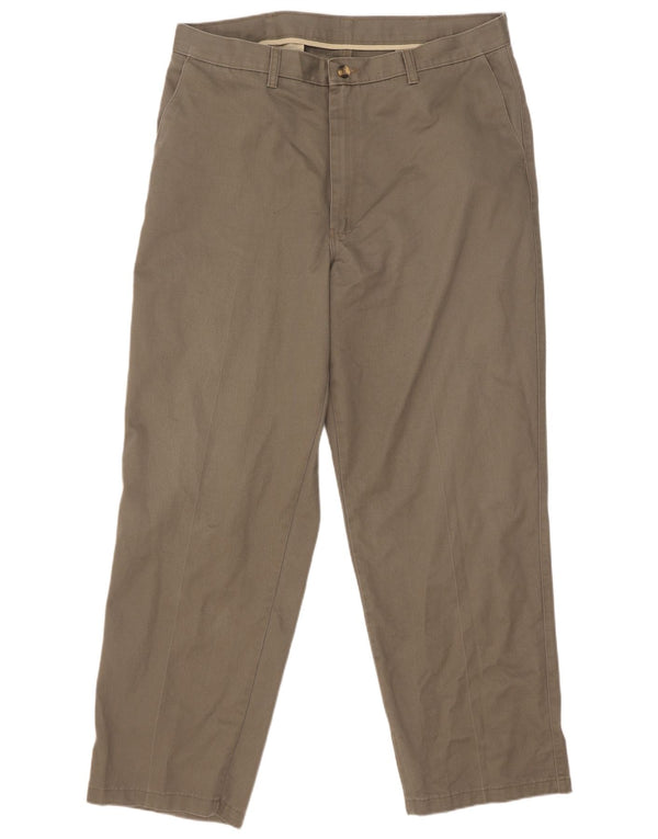 Wrangler Mens Straight Chino Trousers W38 L32 Beige Cotton