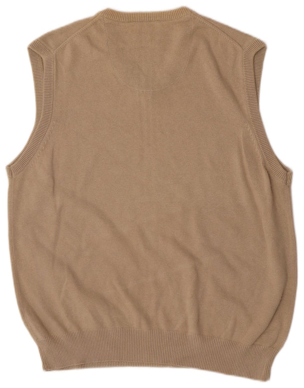 Marks & Spencer Canotta da uomo blu Harbour Vest grande in cotone beige