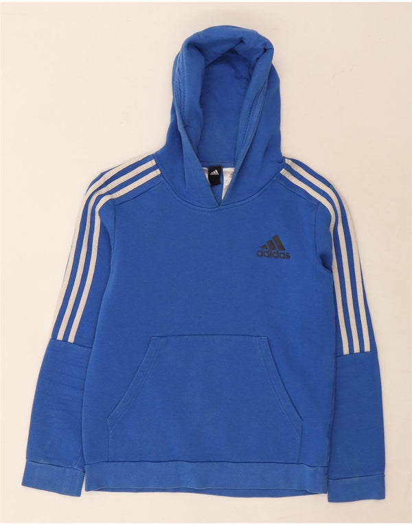 Adidas Boys Hoodie Jumper 11-12 Years Blue Cotton