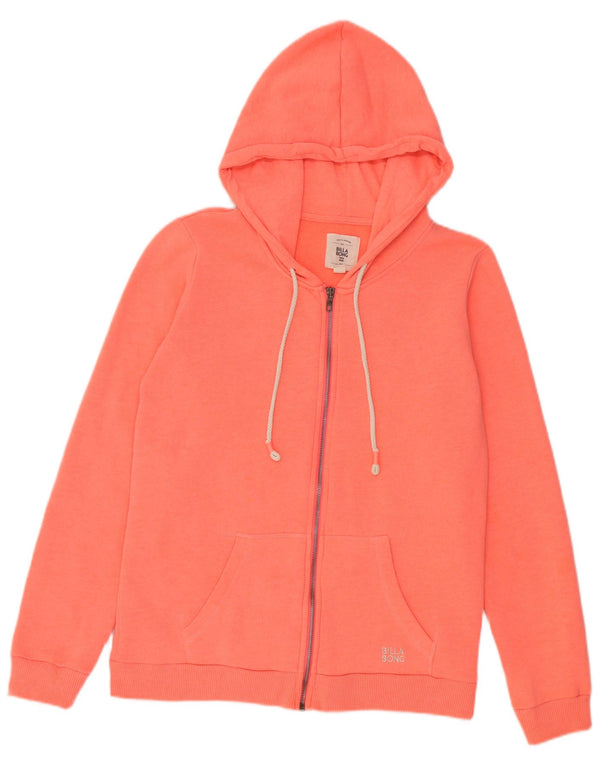 Billabong Pull à capuche zippé pour femme UK 14 Coton orange moyen