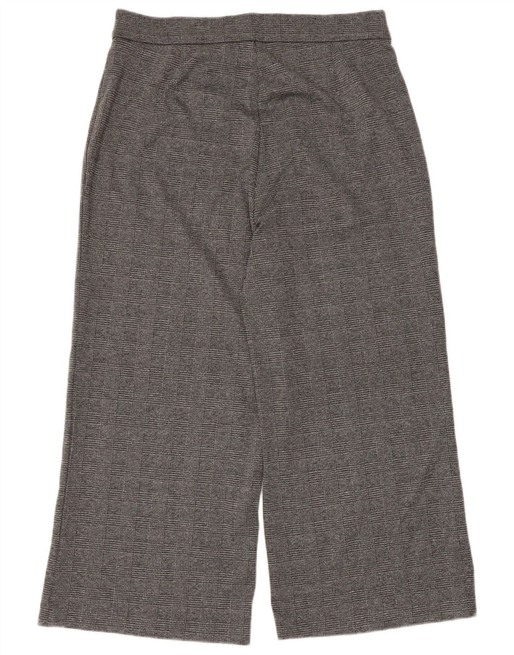 Marks & Spencer Womens Cropped Trousers UK 16 Large W34 L24 Grey Check