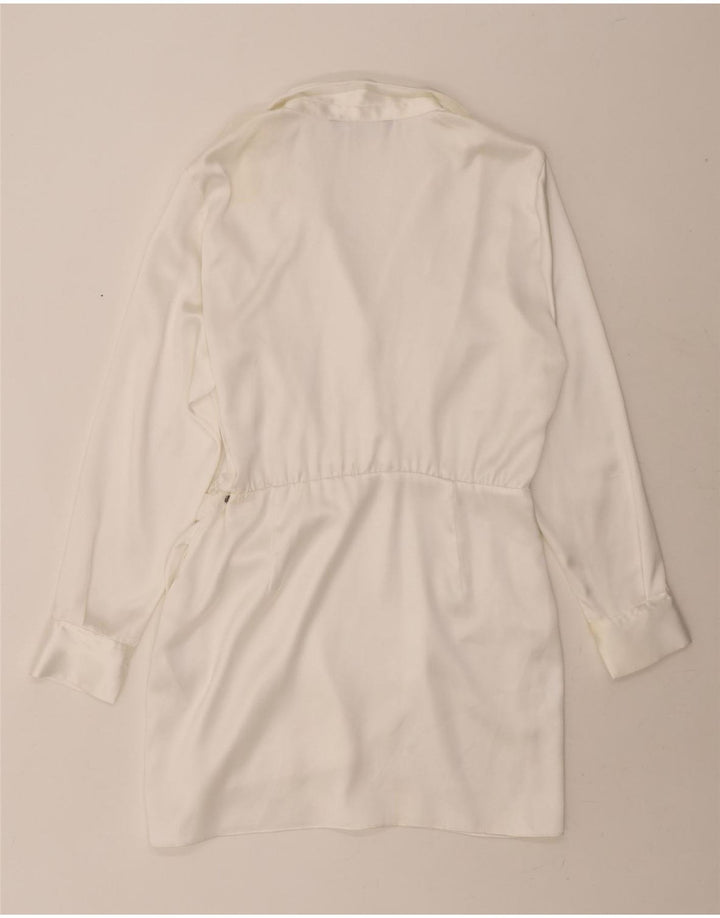 ZARA Womens Long Sleeve Sheath Dress UK 18 XL White Polyester Vintage Zara and Second-Hand Zara from Messina Hembry 