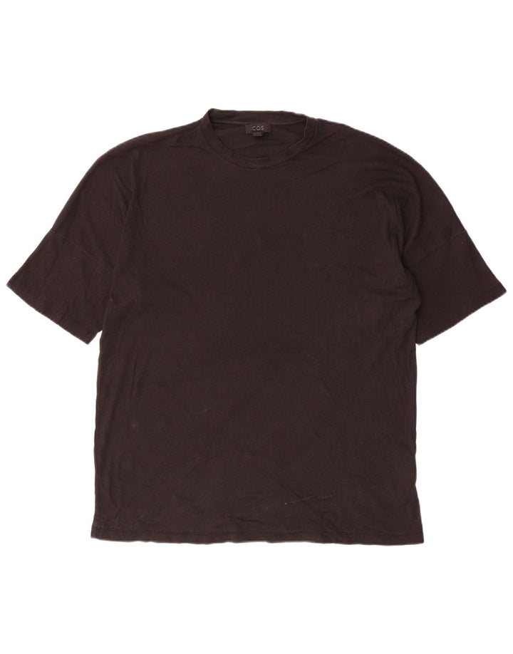 Cos Mens T-Shirt Top Medium Black Cotton