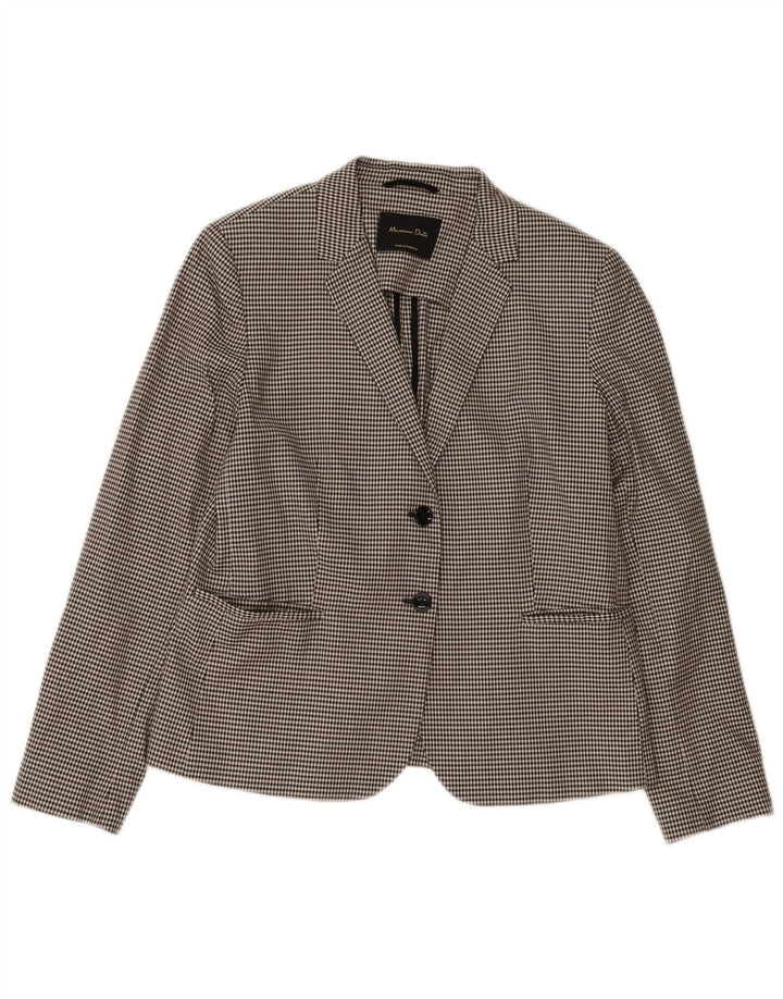 Massimo Dutti Veste Blazer 2 Boutons Femme EU 44 XL Pied-de-Poule Noir