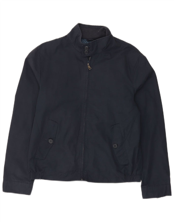 MARKS & SPENCER Mens Bomber Jacket UK 36 Small Navy Blue Cotton