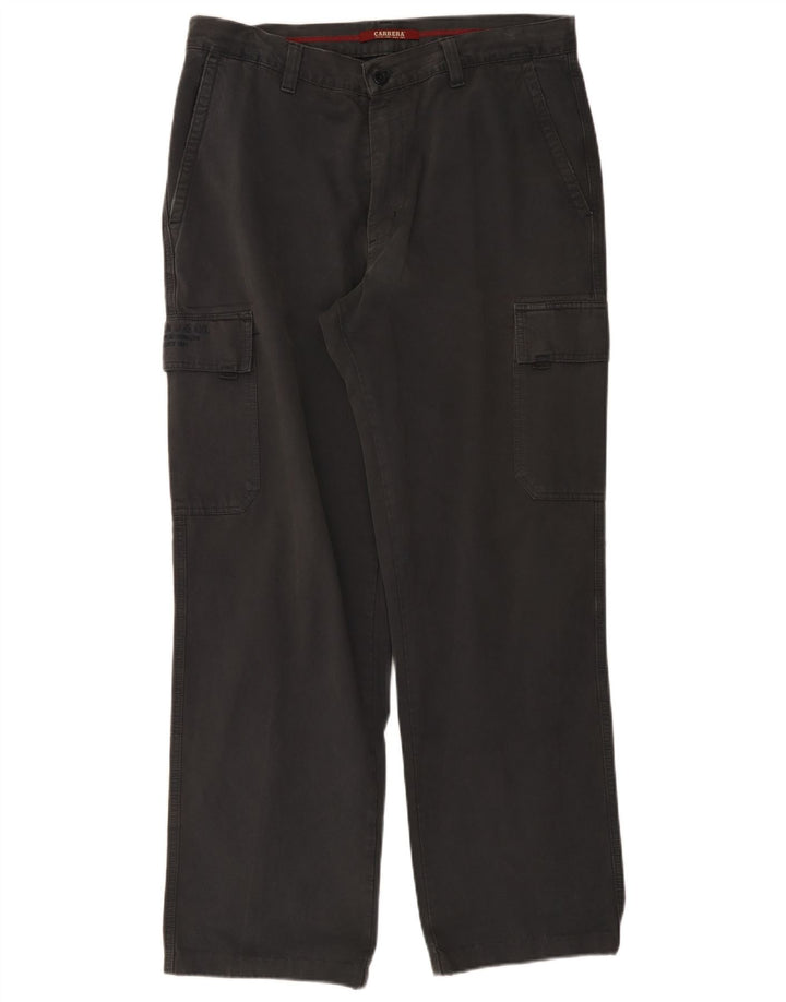 Carrera Mens Straight Cargo Trousers W38 L31 Grey Cotton