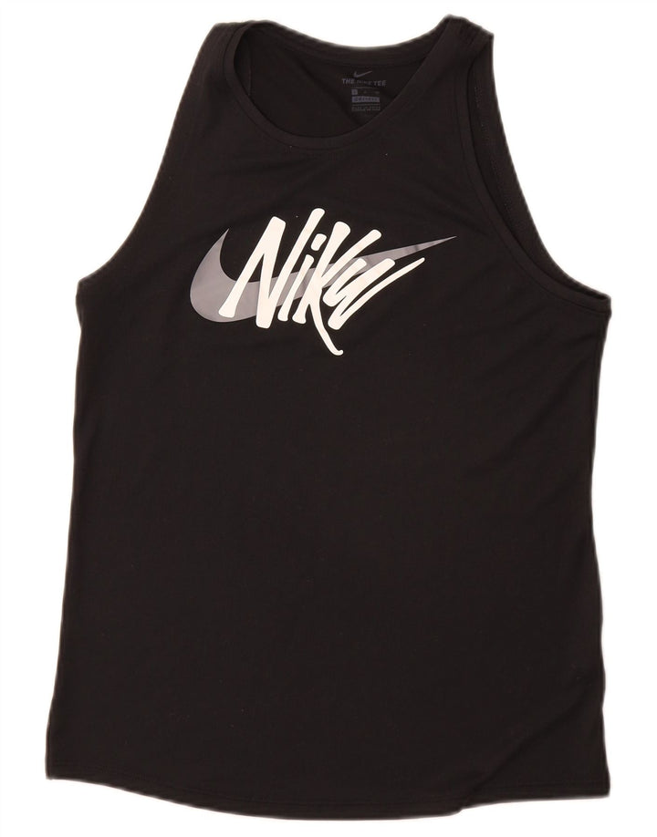 Nike Damen Graphic Vest Top UK 10 Small Schwarz