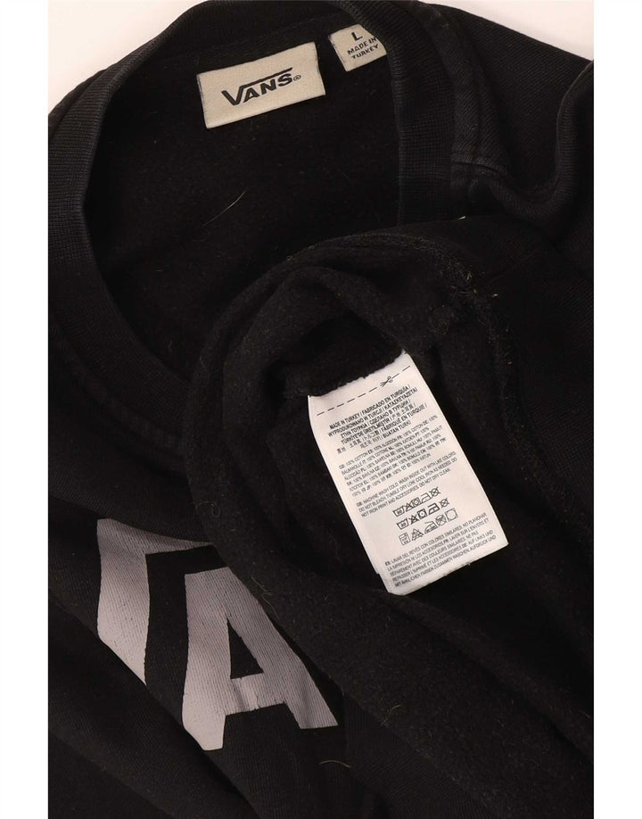 Vans Boys Graphic Sweatshirt Jumper 12-13 Years Large Black Cotton