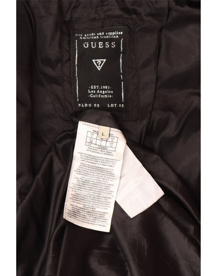 Guess Womens Polstret Frakke UK 12 Medium Sort Polyamid