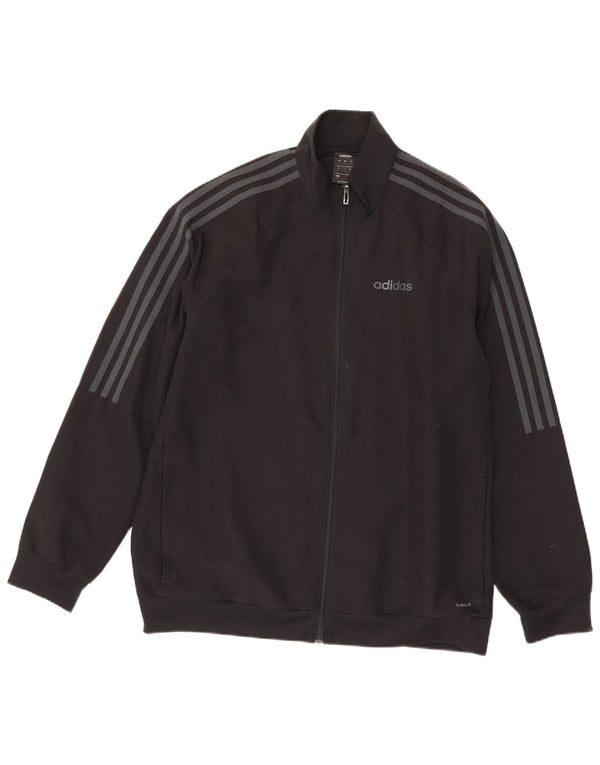 Giacca da allenamento Adidas Climalite da uomo, grande, in poliestere nero