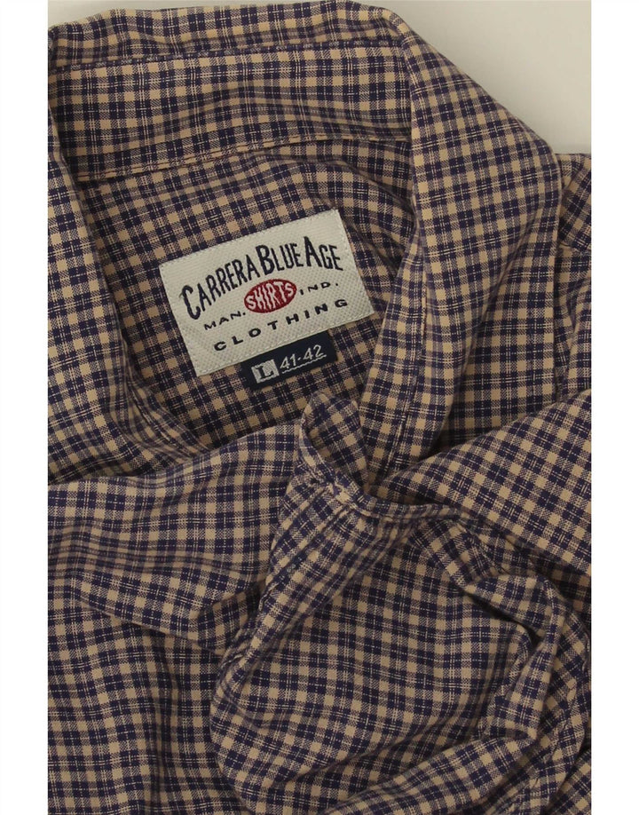 Carrera Chemise en flanelle pour homme Taille 41/42 Grand carreaux bleu marine