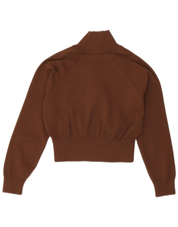 Zara Womens Crop Turtle Neck Jumper Sweater UK 10 Small Brown