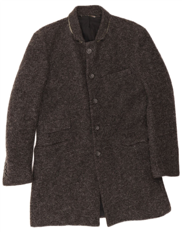 Guess Mens Overcoat UK 40 Large Grey Wool