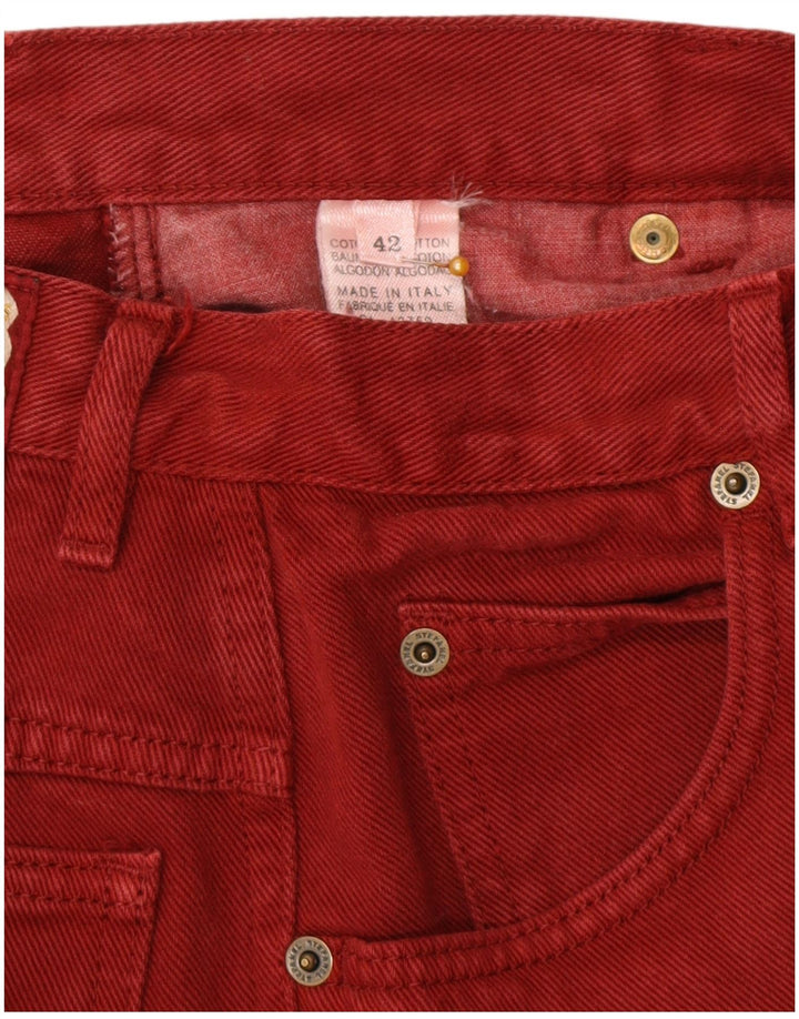 Stefanel Womens Tapered Jeans IT 42 Medium W26 L30 Burgundy