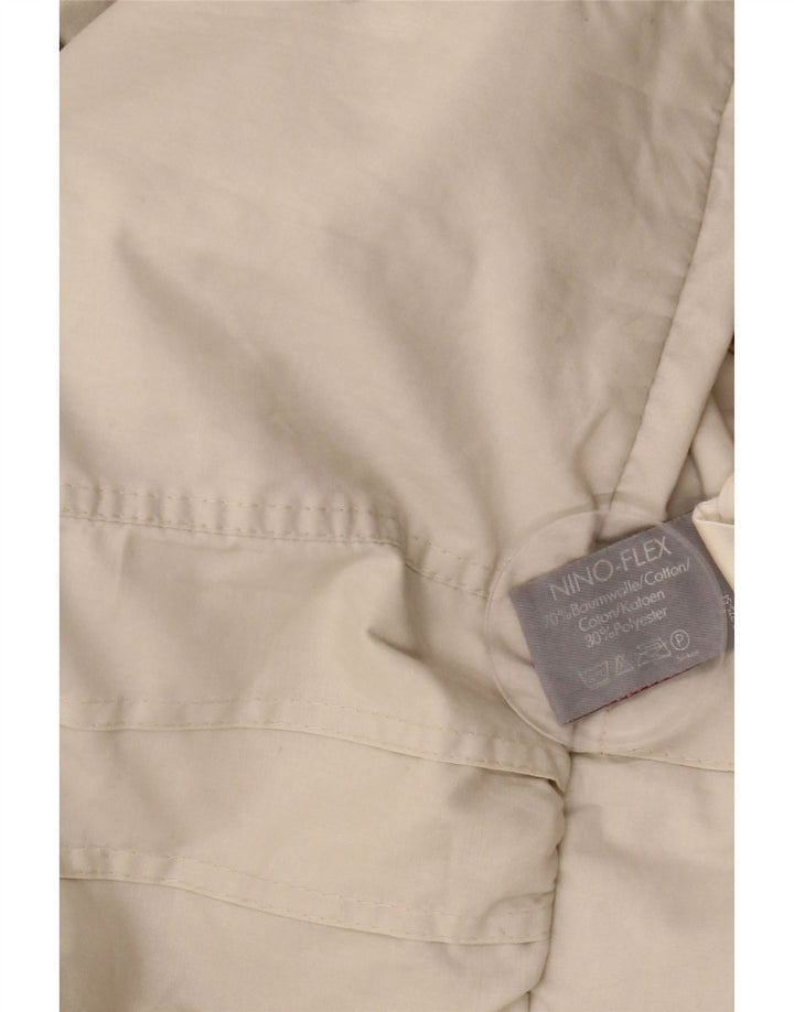 NINO Womens Oversized Bomber Jacket UK 20 2XL Beige Cotton