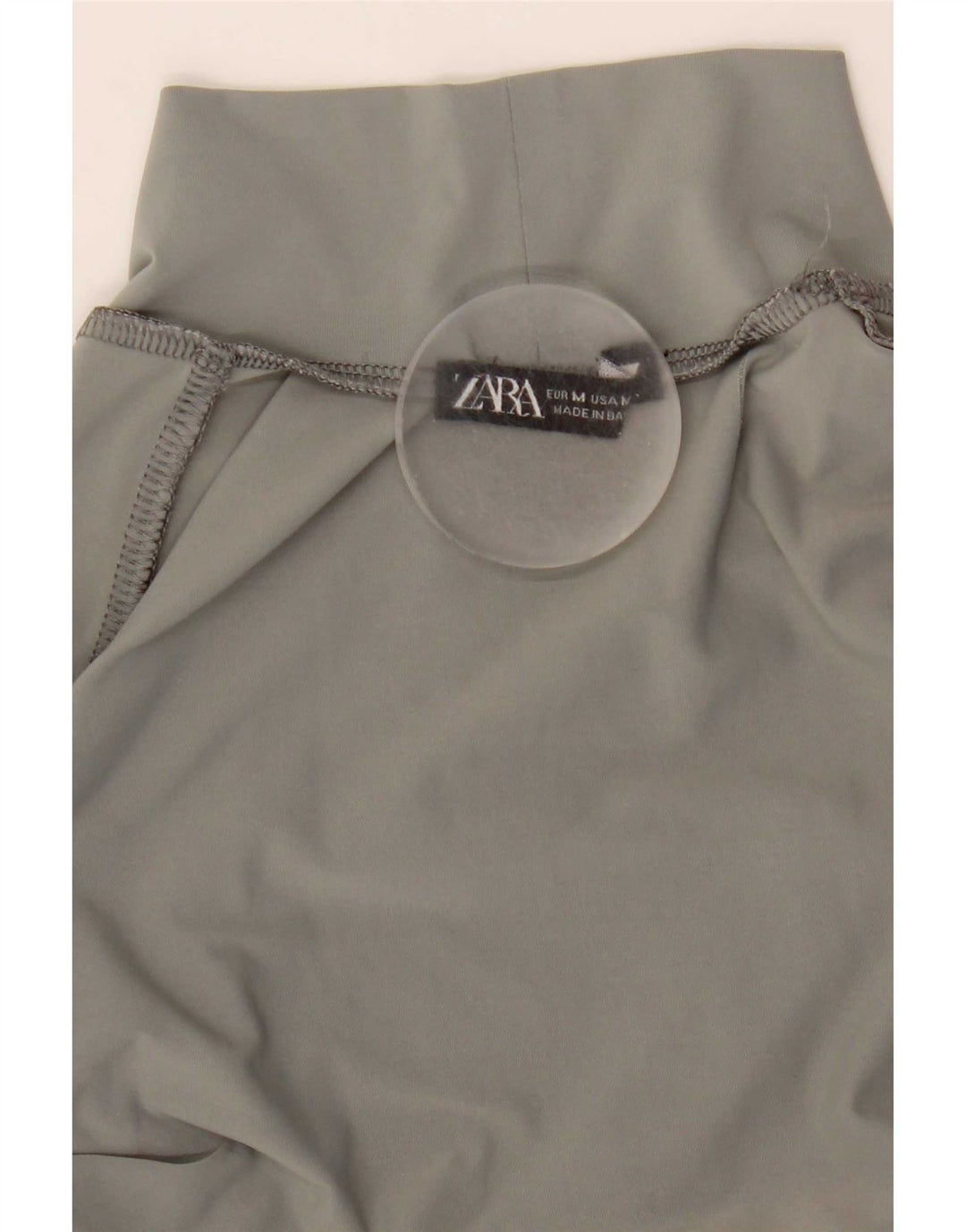 Zara Womens Long Sleeve Bodysuit UK 12 Medium Grey Nylon