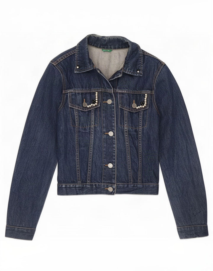 Benetton Chaqueta Vaquera Mujer UK 40 Small Azul