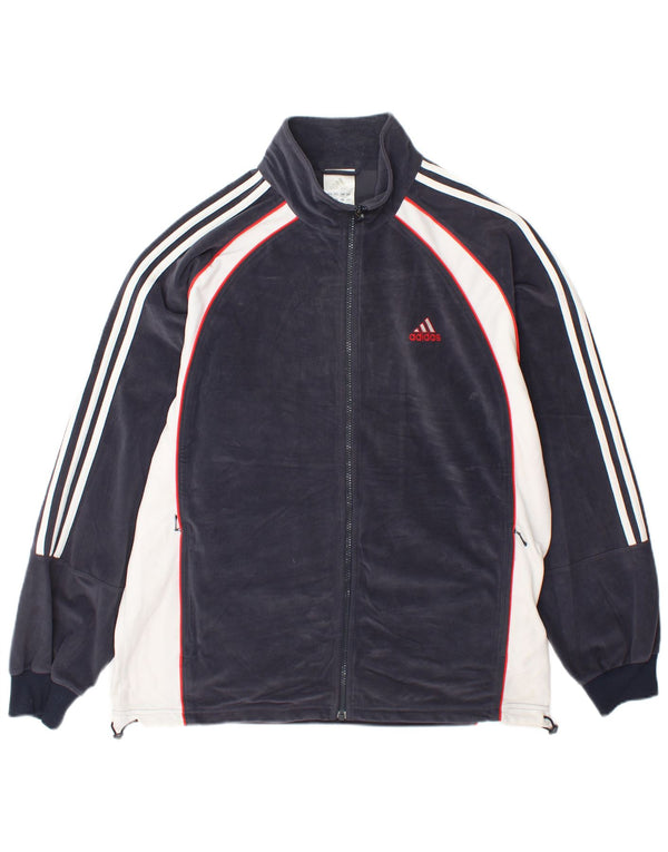 Adidas Mens Tracksuit Top Jacket UK 40/42 Medium Navy Blue Colourblock