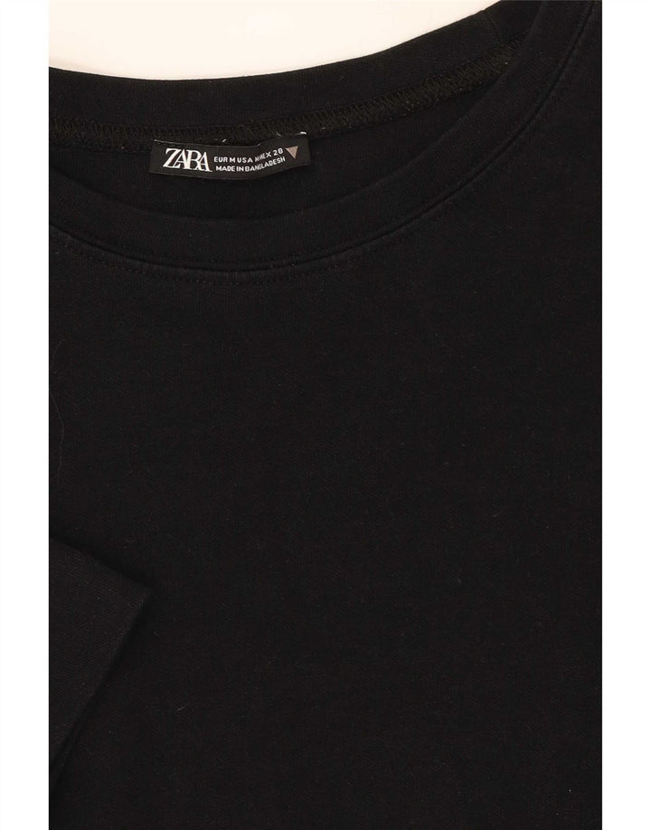 Zara Womens T-Shirt Dress UK 14 Medium Black