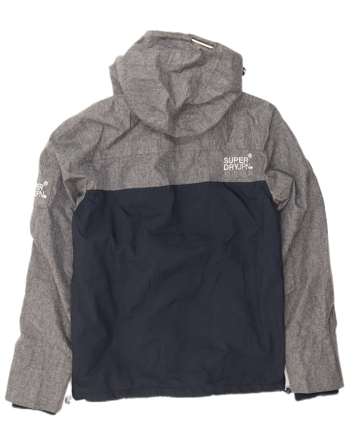 Superdry Mens Hooded Windbreaker Jacket UK 36 Small Grey Colourblock