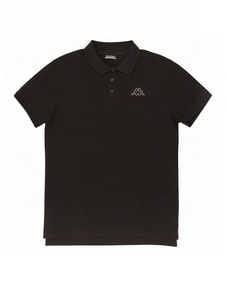 Camisa polo masculina Kappa grande algodão preto