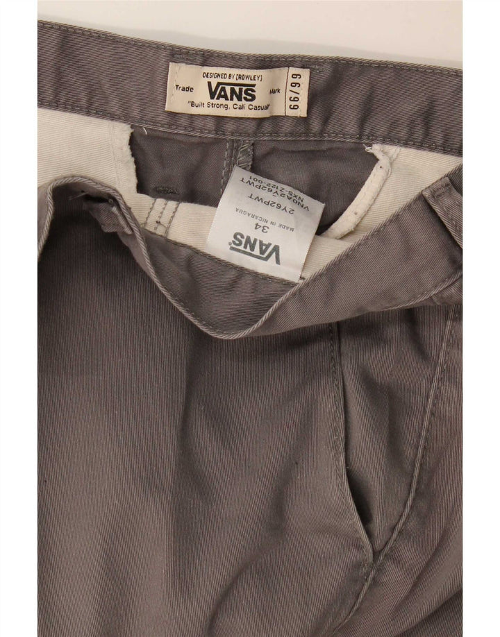 Vans Mens Straight Chino Trousers W34 L33 Grey Cotton