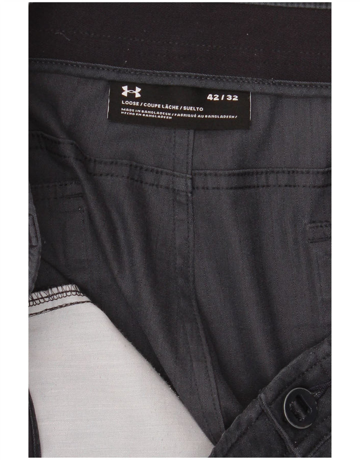 Under Armour Mens Straight Cargo Trousers W42 L32 Navy Blue