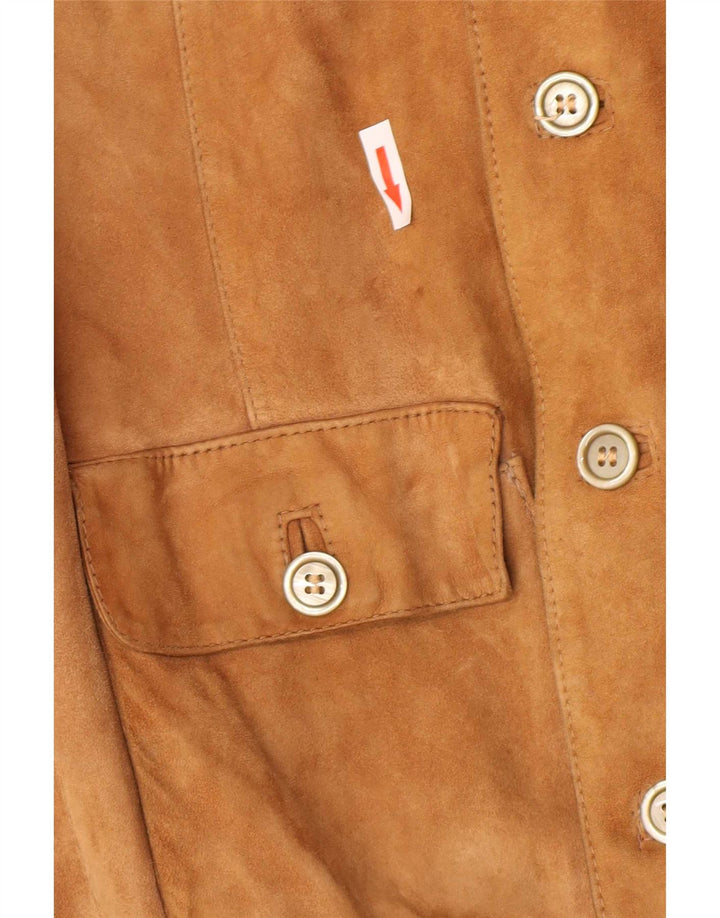 Vintage Herre Bomber Ruskindsjakke IT 48 Medium Beige