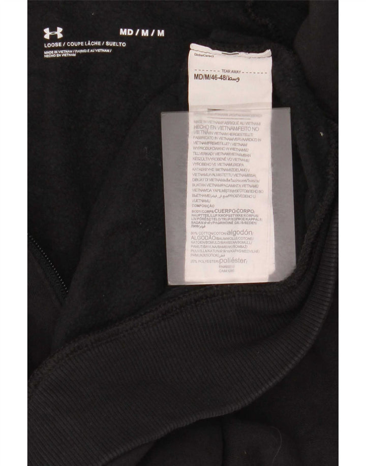 Maglione con cappuccio e zip da uomo Under Armour in cotone nero medio