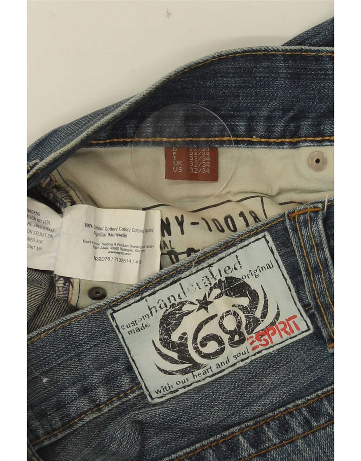 Esprit Mens Straight Jeans W32 L34 Blue Cotton
