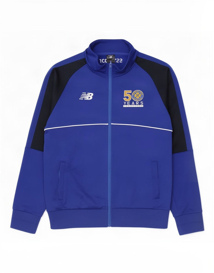 New Balance Mens Graphic Tracksuit Top Jacket Medium Blue Colourblock