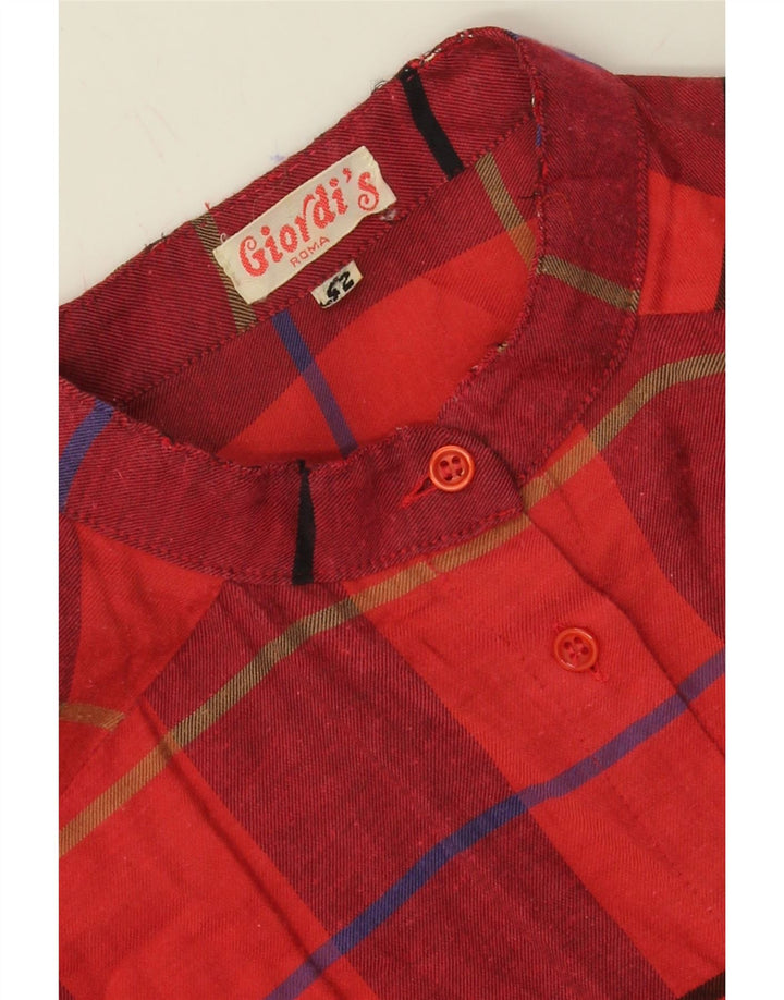 GIORDI'S Womens Shirt Blouse IT 42 Medium Red Check Cotton Vintage Giordi's and Second-Hand Giordi's from Messina Hembry 