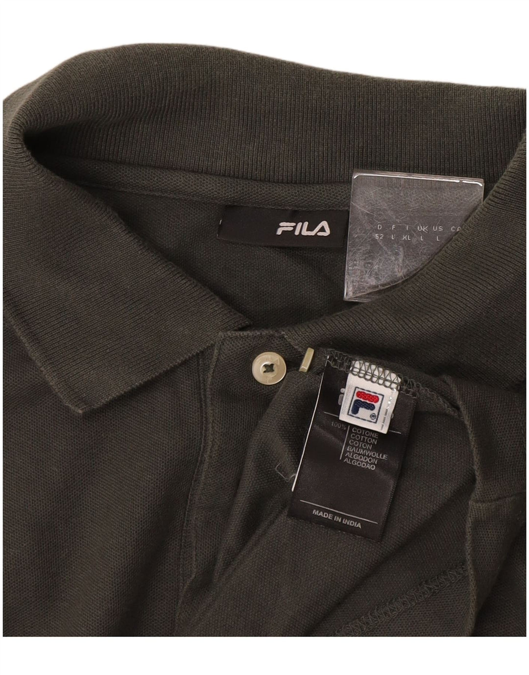 FILA Mens Polo Shirt Large Grey Cotton