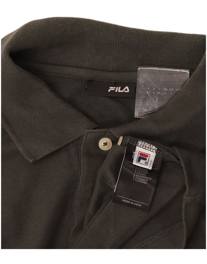FILA Mens Polo Shirt Large Grey Cotton