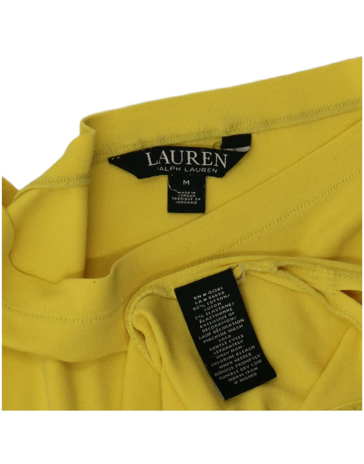 Ralph Lauren Womens Blouse Top UK 12 Medium Yellow Cotton