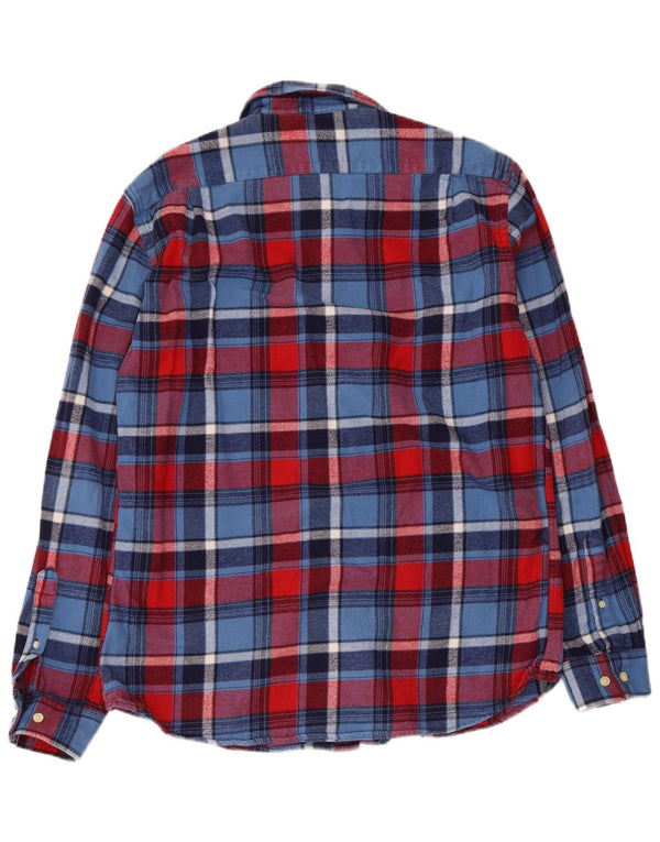 Camisa masculina de flanela Jack Wills pequena xadrez multicolorida de algodão