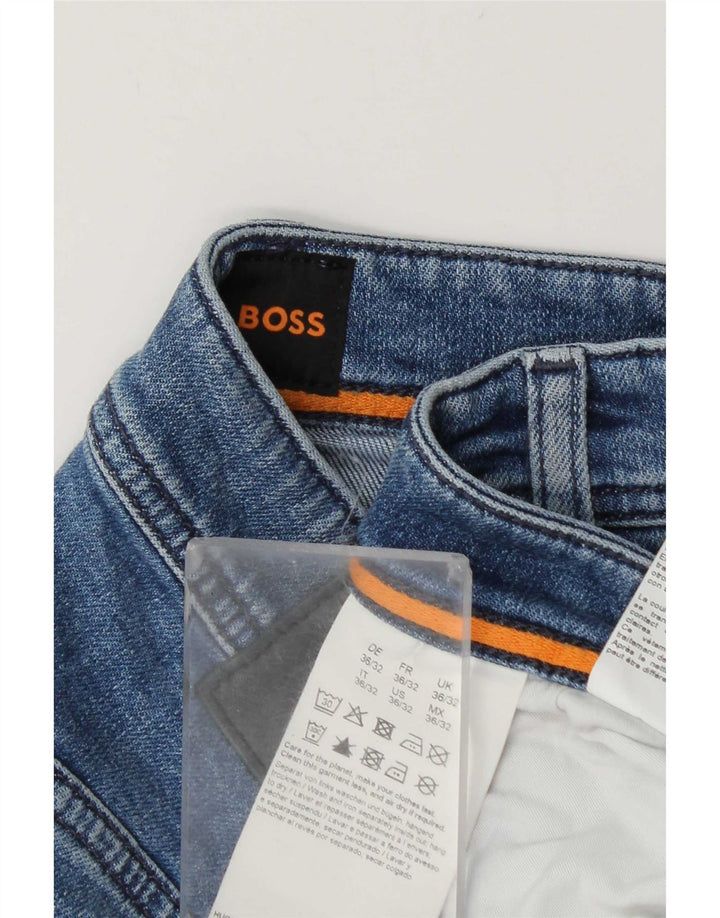 Hugo Boss Mens Slim Jeans W36 L32 Blue Cotton