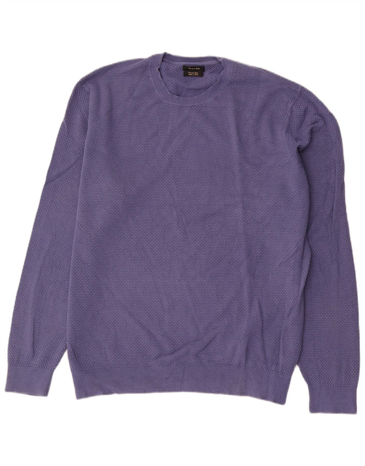 Massimo Dutti Herre sweater med rund hals XL blå bomuld