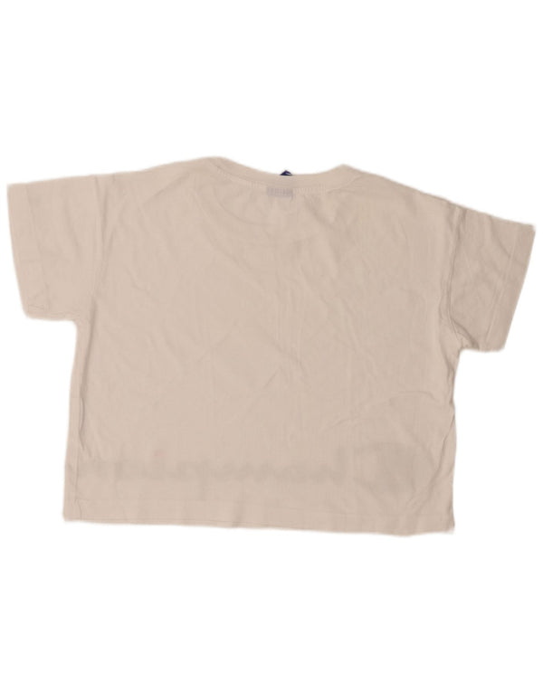 T-shirt grafica corta da donna Champion UK 14 cotone bianco medio