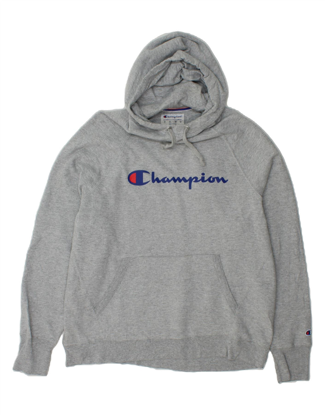 CHAMPION Mens Graphic Hoodie Jumper XL Grey Cotton Vintage Champion and Second-Hand Champion from Messina Hembry 