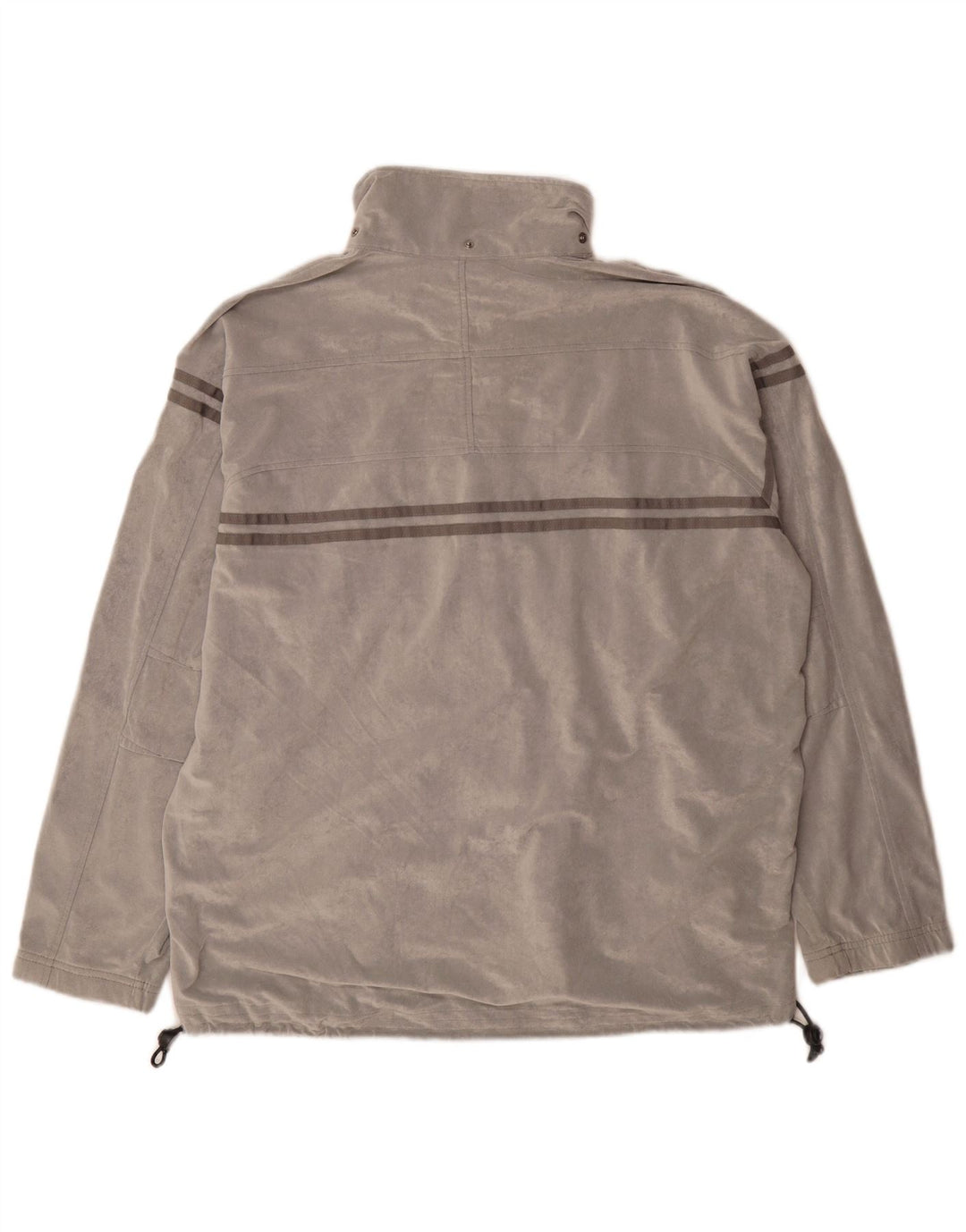 Asics Mens Velour Tracksuit Top Jaqueta Grande Poliéster Listrado Cinza