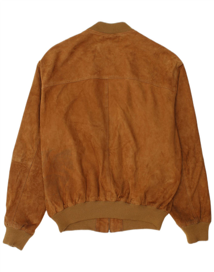Jachetă Bomber Vintage pentru bărbați din piele intoarsa IT 54 2XL din piele maro