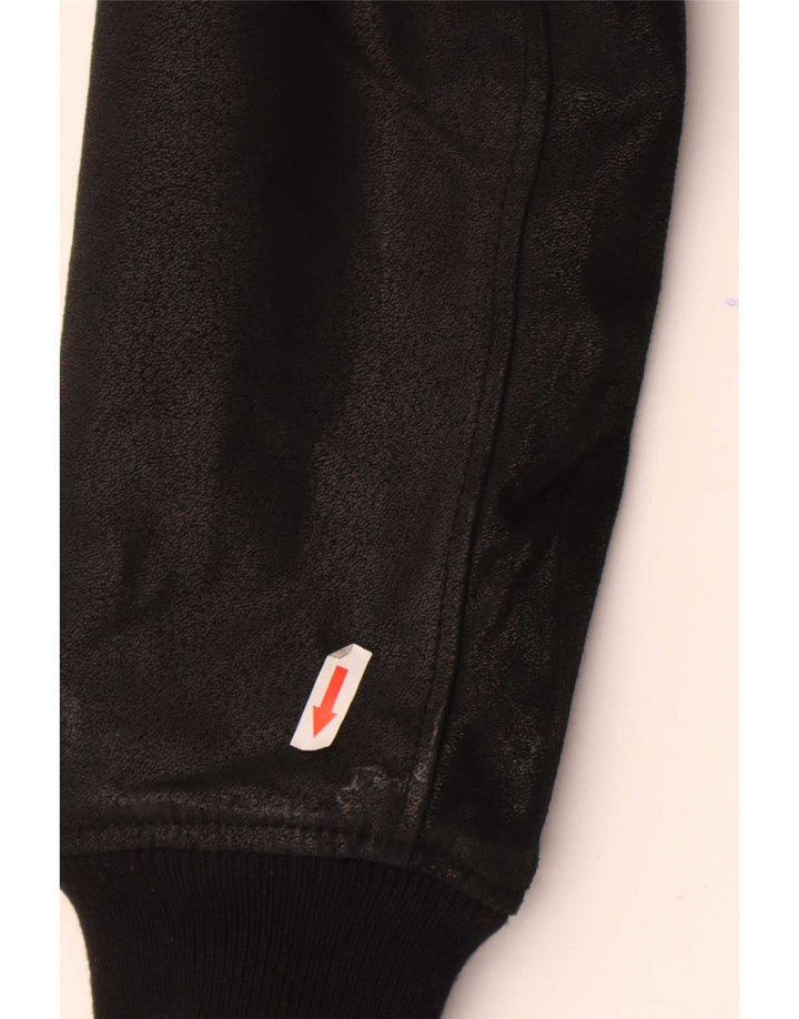 Contemporary Mens Leather Jacket UK 36 Small Black Leather