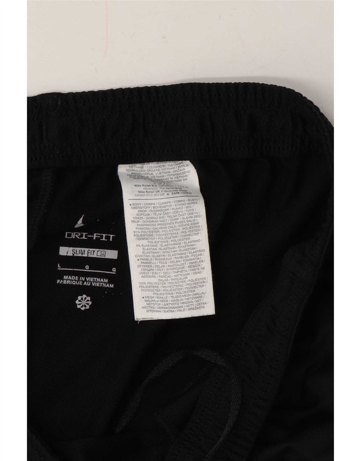 Nike Mens Dri Fit Slim Tracksuit Trousers Large Black Colourblock Polyester