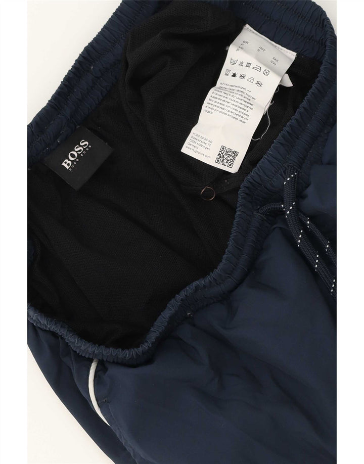 Hugo Boss Mens Swimming Shorts Small Navy Blue Polyester