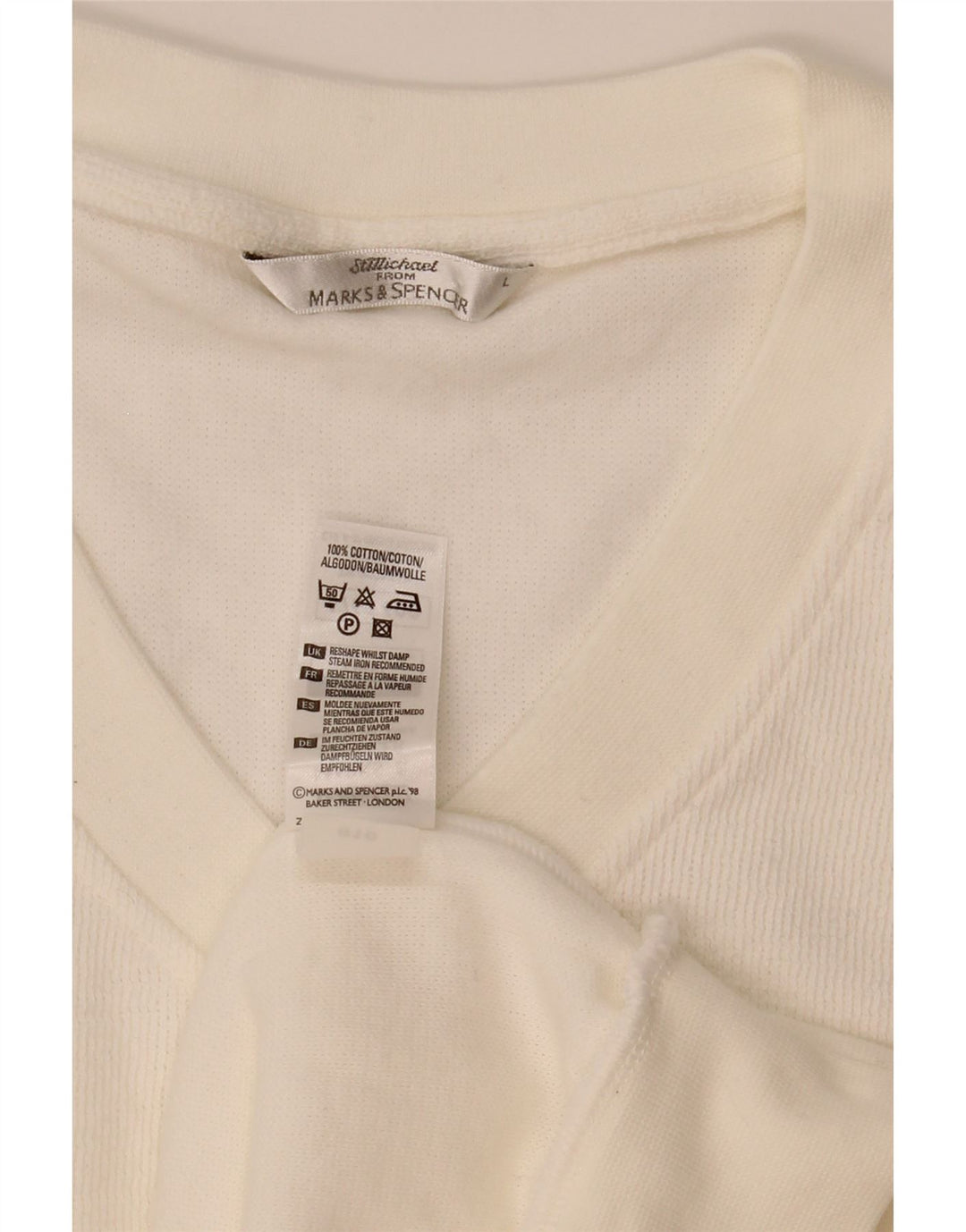 Marks & Spencer Mens Vest Tank Top Large White Cotton