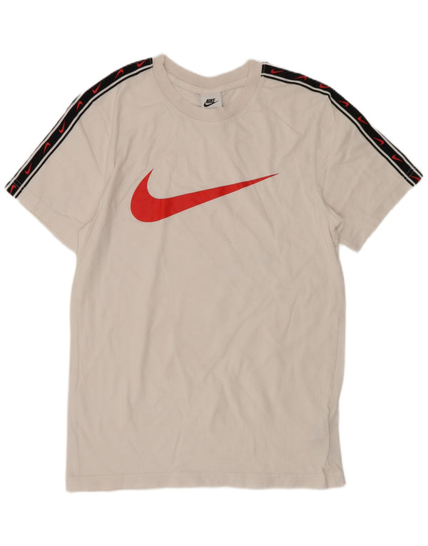 Ανδρικό γραφικό μπλουζάκι Nike, μικρό λευκό χρώμα, βαμβακερό