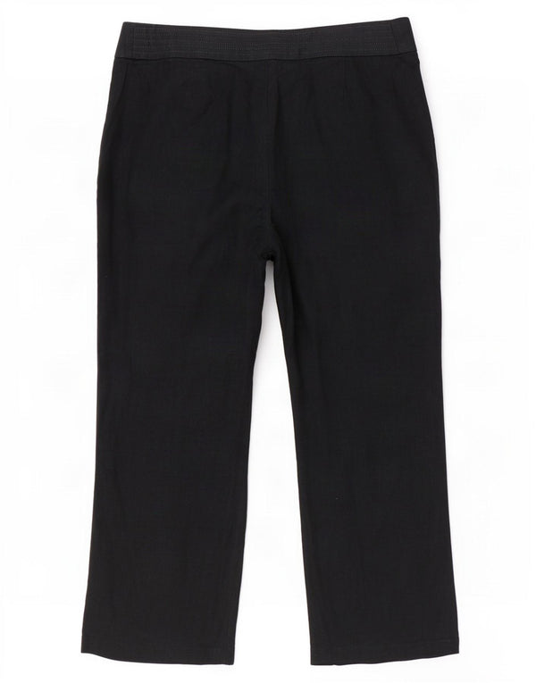 Marks & Spencer Womens Straight Chino Trousers UK 16 Large W36 L27 Black